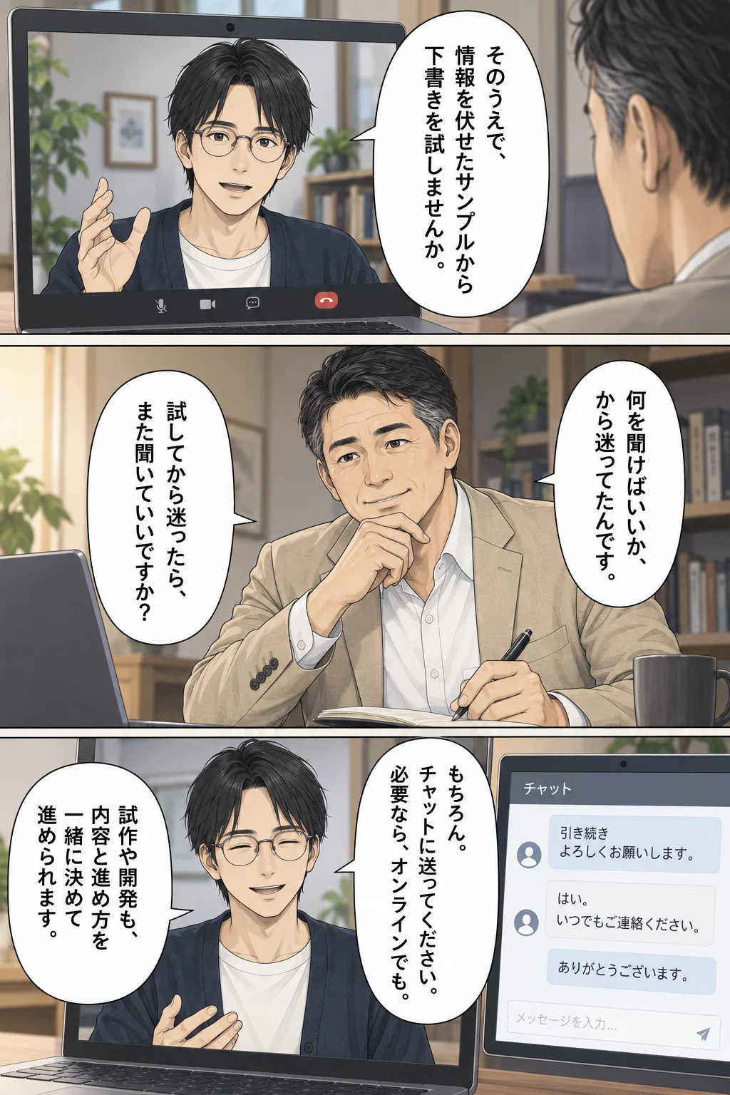 高橋の提案で、ツールの選定とデータの扱いの線引きを確認してから進めることになる。